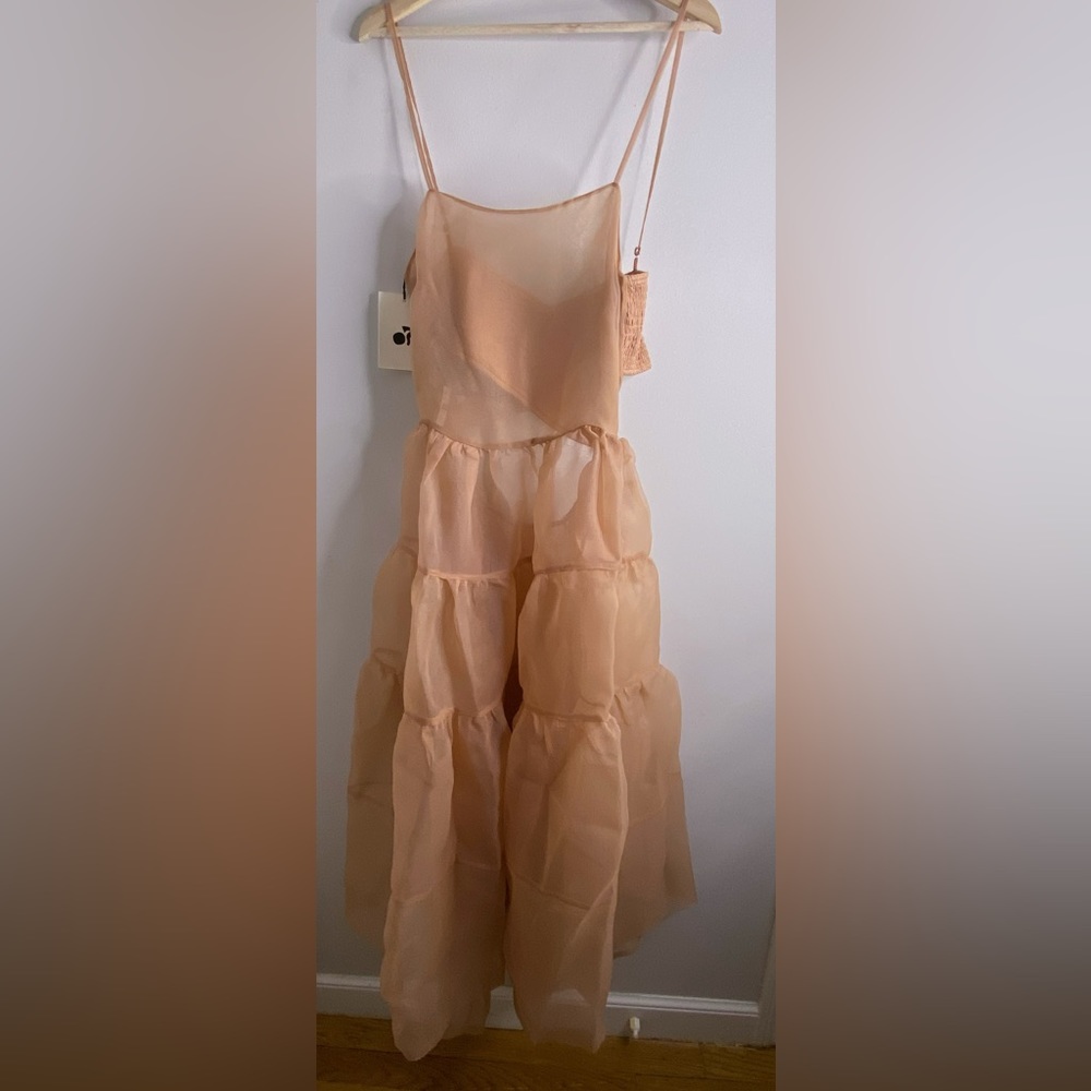 Anthropologie OhSevenDays Tiered Sheer Midi Dress size S new witht ag - Picture 6 of 9